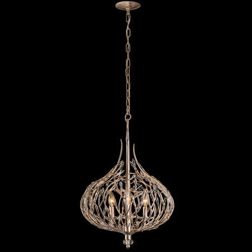 Bask 3 Light Crystal Pendant - Gold Dust