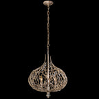 Bask 3 Light Crystal Pendant - Gold Dust