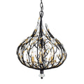 Bask 3 Light Crystal Pendant - Matte Black/French Gold