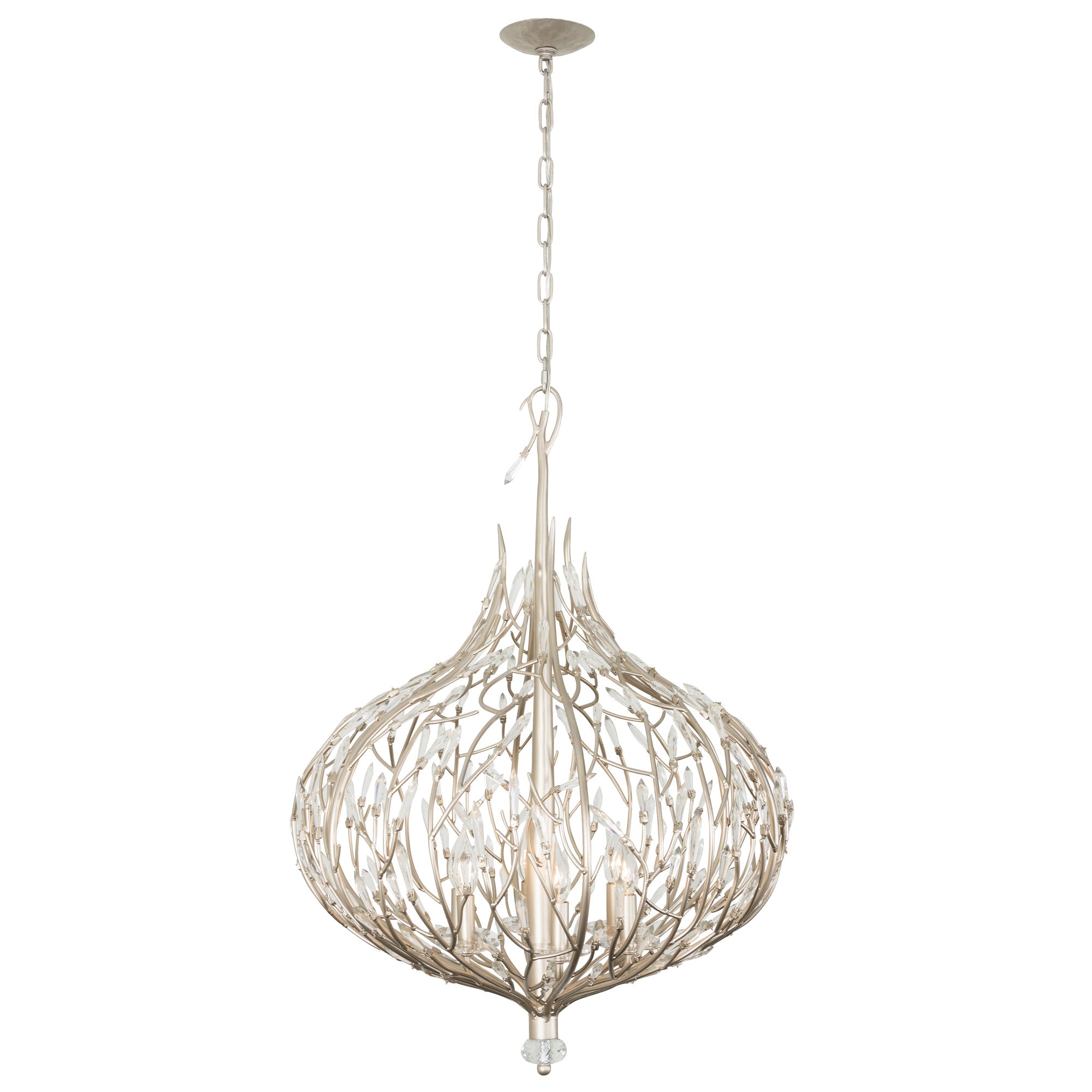 Bask 6 Light Crystal Pendant - Gold Dust