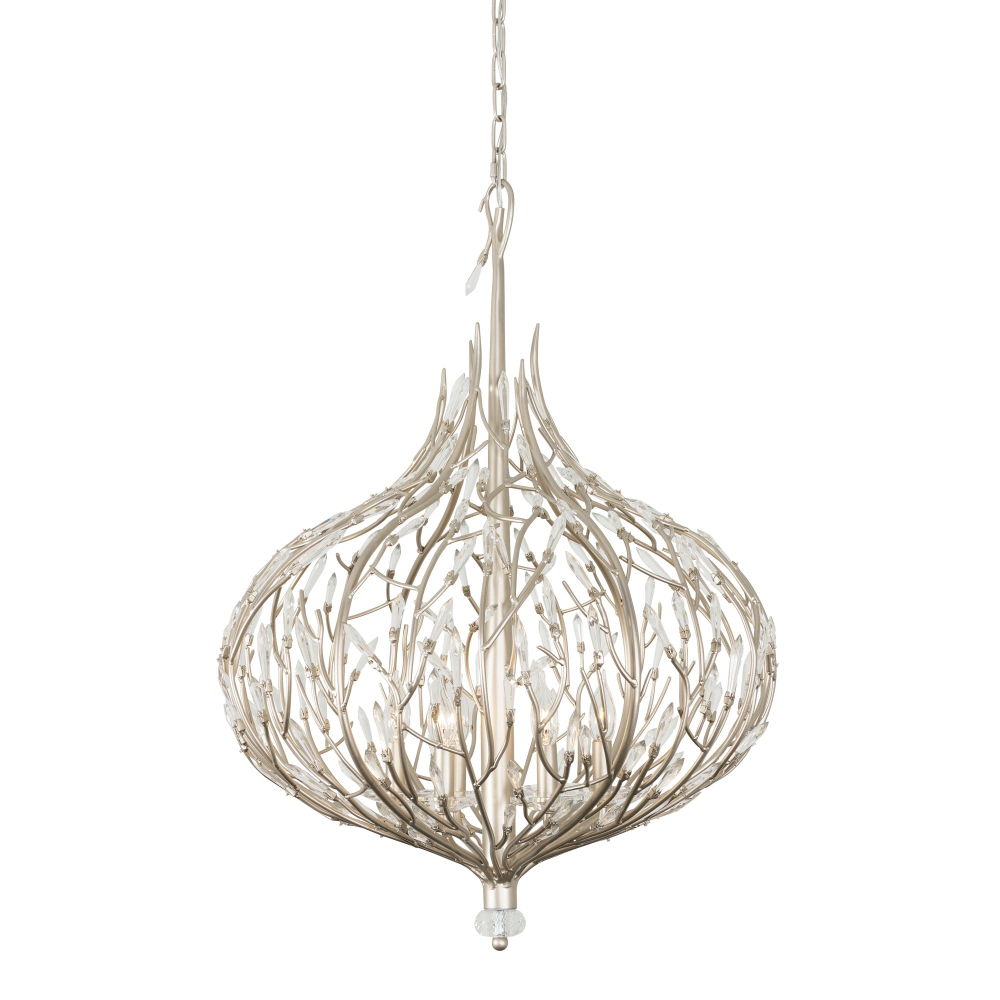 Bask 6 Light Crystal Pendant - Gold Dust