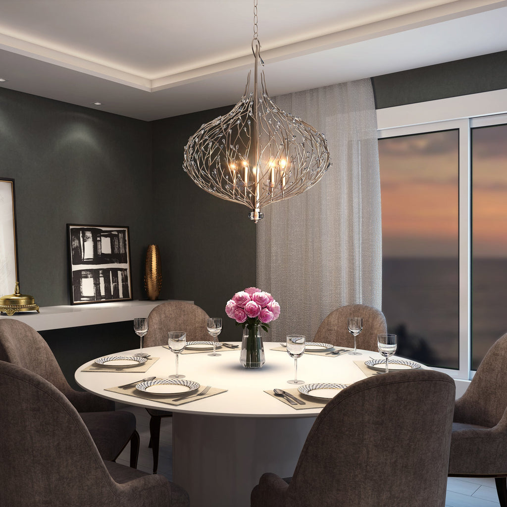 Bask 6 Light Crystal Pendant - Gold Dust