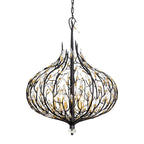 Bask 6 Light Crystal Pendant - Matte Black/French Gold