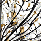 Bask 6 Light Crystal Pendant - Matte Black/French Gold
