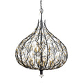 Bask 9 Light Crystal Pendant - Matte Black/French Gold