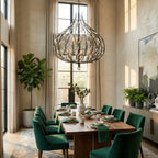Bask 9 Light Crystal Pendant - Matte Black/French Gold