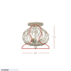 Bask 3 Light Crystal Semi-Flush - Matte Black/French Gold