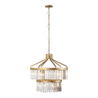 Social Club 9 Light 2-Tier Crystal Pendant - Havana Gold