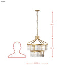Social Club 9 Light 2-Tier Crystal Pendant - Havana Gold