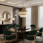 Social Club 9 Light 2-Tier Crystal Pendant - Havana Gold