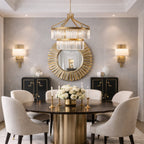Social Club 9 Light 2-Tier Crystal Pendant - Havana Gold