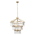 Social Club 15 Light 3-Tier Crystal Pendant - Havana Gold