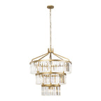 Social Club 15 Light 3-Tier Crystal Pendant - Havana Gold