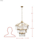 Social Club 15 Light 3-Tier Crystal Pendant - Havana Gold