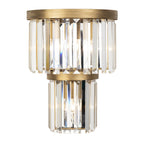 Social Club 3 Light 2-Tier Crystal Sconce - Havana Gold