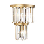 Social Club 3 Light 2-Tier Crystal Sconce - Havana Gold