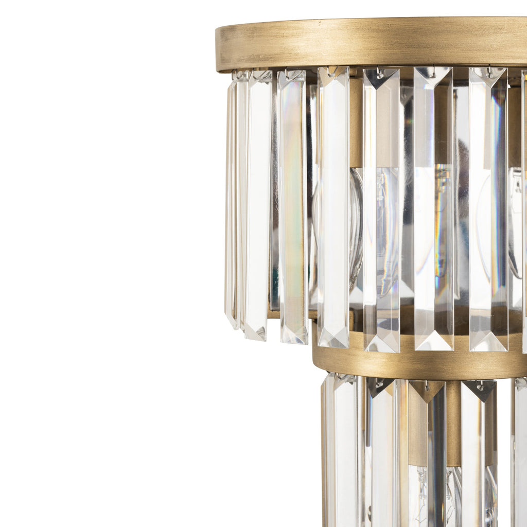 Social Club 3 Light 2-Tier Crystal Sconce - Havana Gold