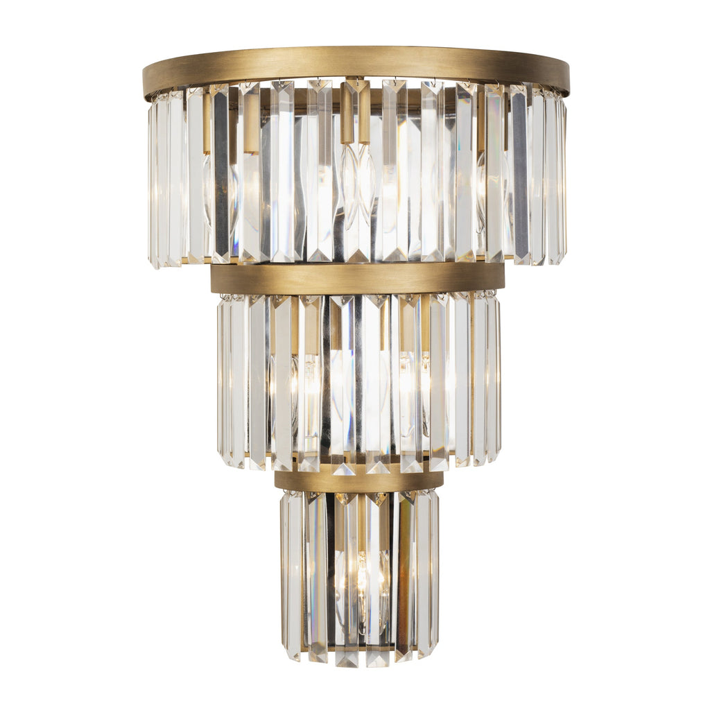 Social Club 6 Light 3-Tier Crystal Sconce - Havana Gold