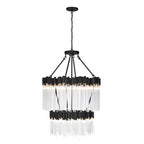 Matrix 14 Light 2-Tier Chandelier - Matte Black/French Gold