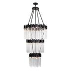 Matrix 18 Light 3-Tier Chandelier - Matte Black/French Gold