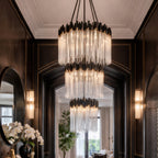 Matrix 18 Light 3-Tier Chandelier - Matte Black/French Gold
