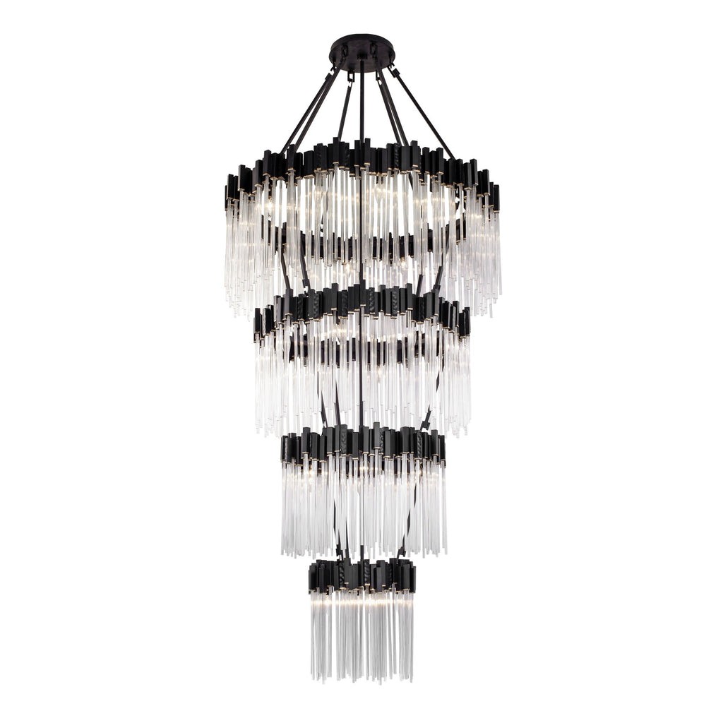 Matrix 30Light 4-Tier Chandelier - Matte Black/French Gold