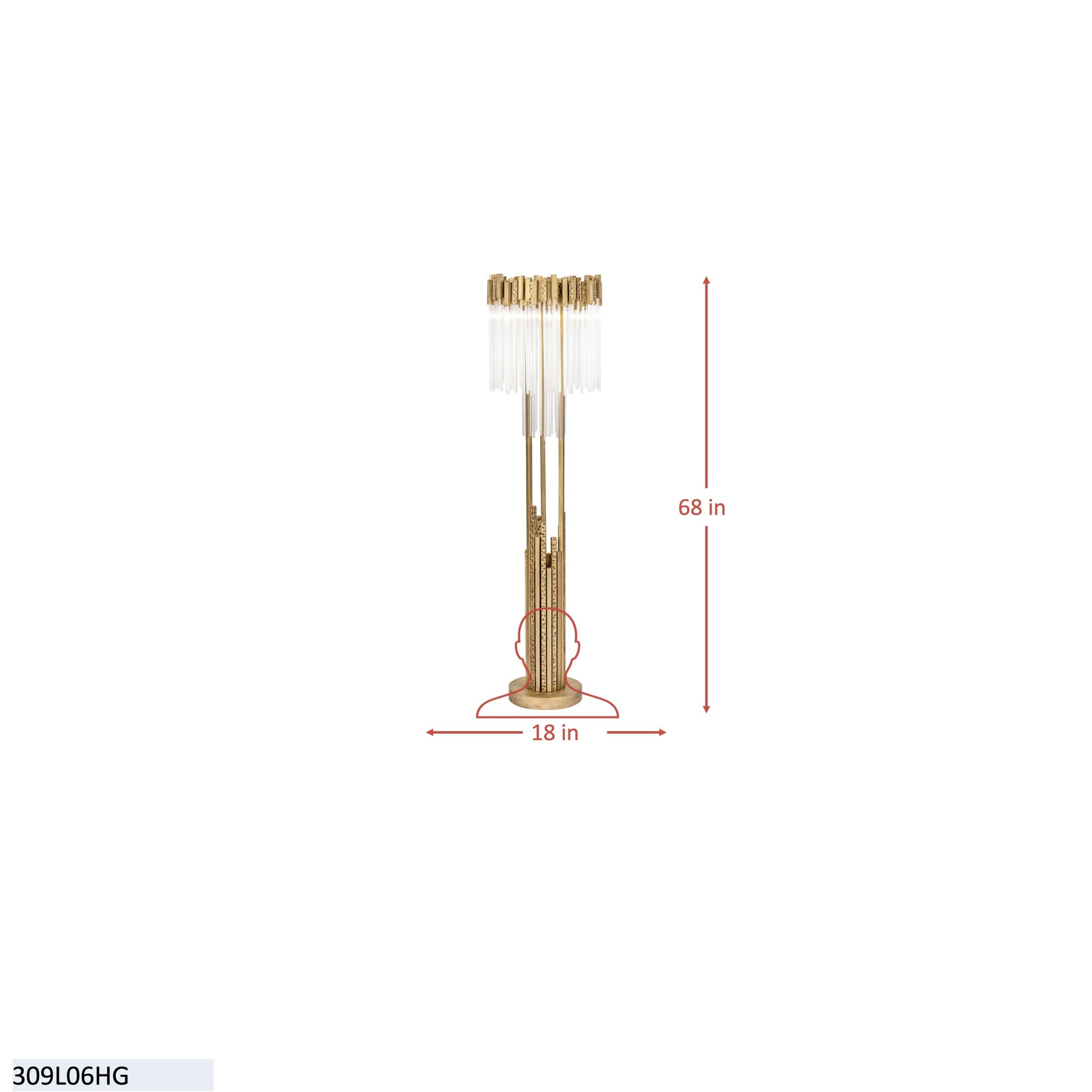 Matrix 6 Light Floor Lamp - Havana Gold