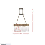 Matrix 6 Light Linear Pendant - Matte Black/French Gold