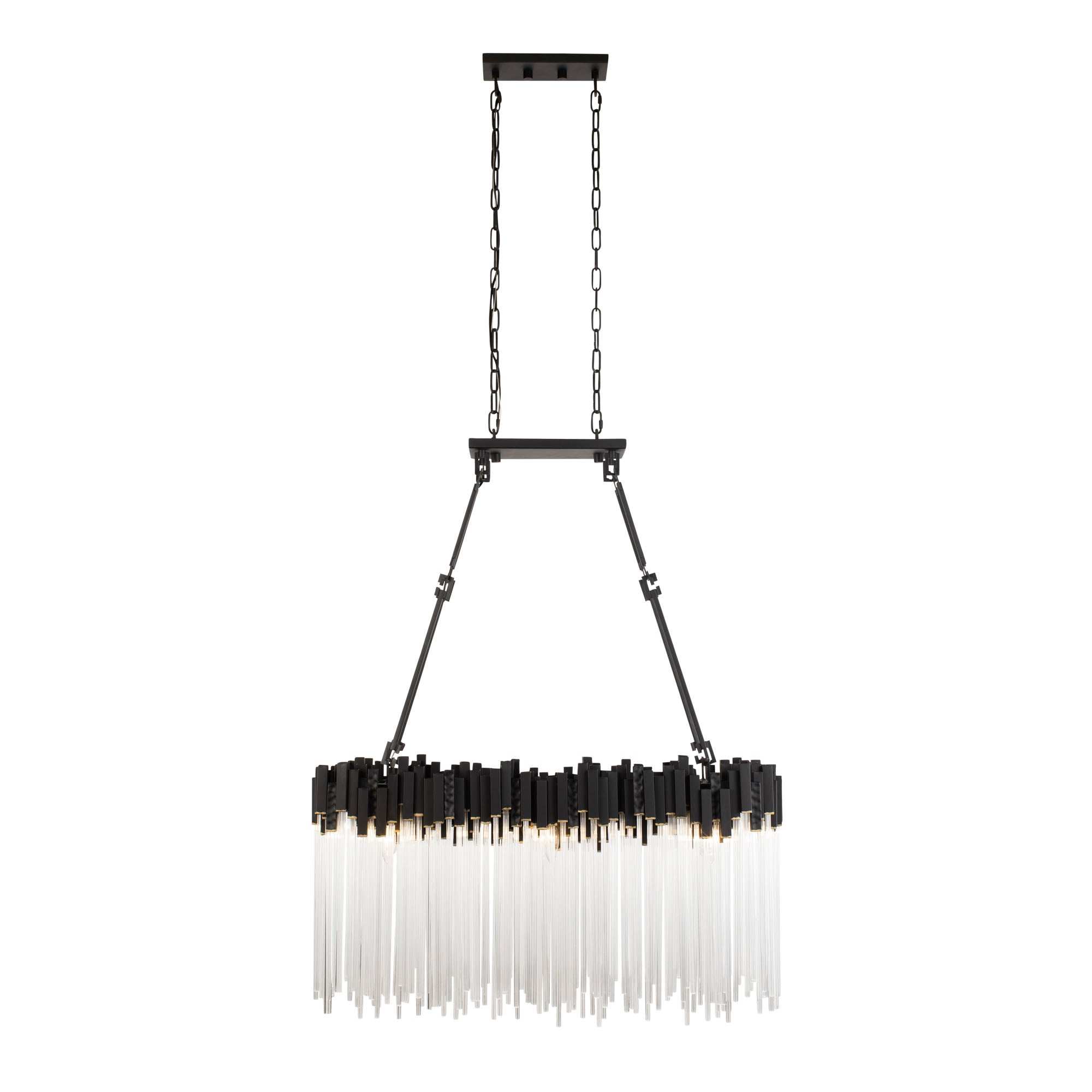 Matrix 6 Light Linear Pendant - Matte Black/French Gold