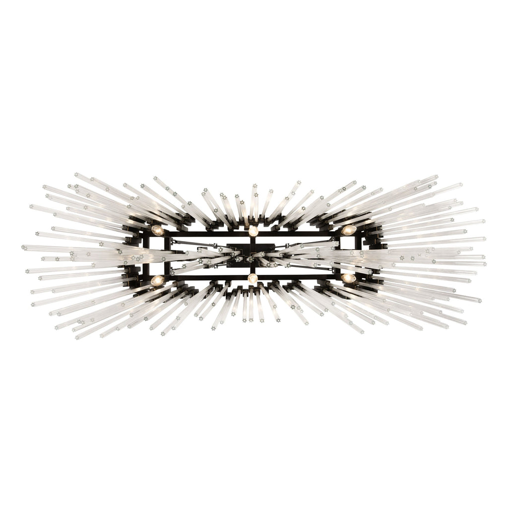Matrix 6 Light Linear Pendant - Matte Black/French Gold