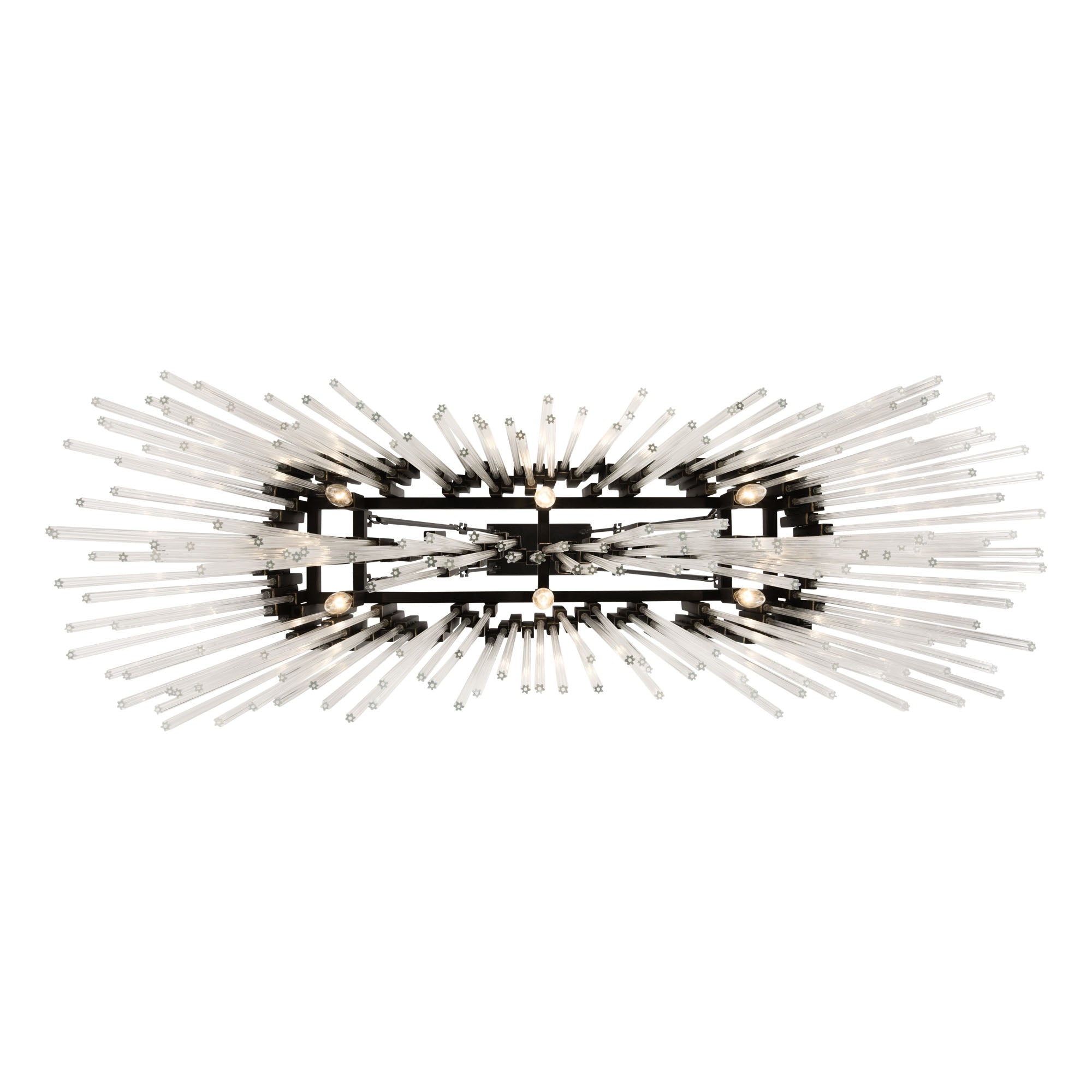 Matrix 6 Light Linear Pendant - Matte Black/French Gold