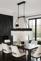 Matrix 6 Light Linear Pendant - Matte Black/French Gold