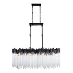 Matrix 8 Light Linear Pendant - Matte Black/French Gold
