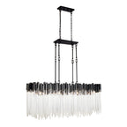 Matrix 8 Light Linear Pendant - Matte Black/French Gold