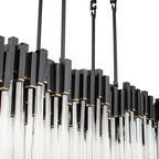 Matrix 8 Light Linear Pendant - Matte Black/French Gold