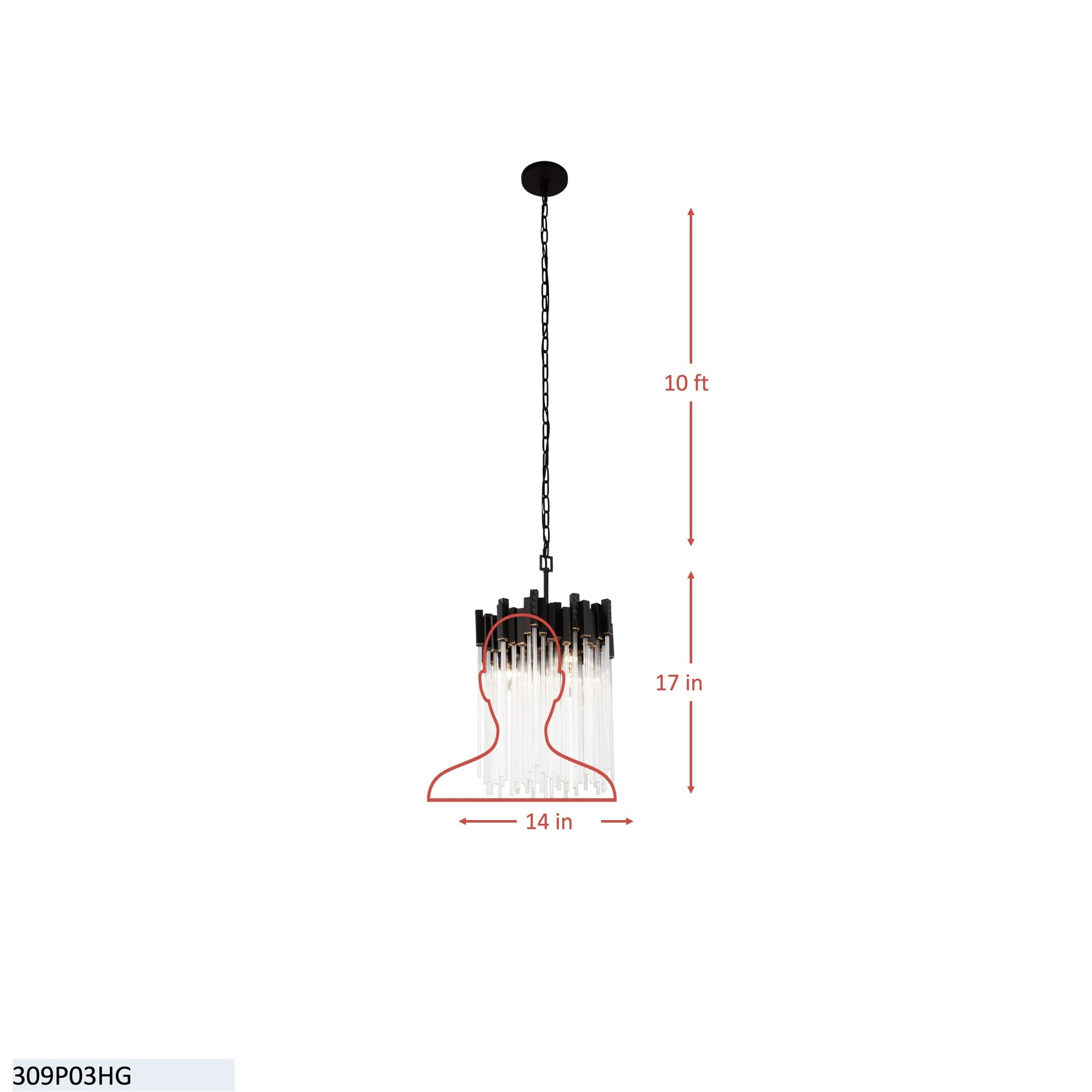 Matrix 3 Light Pendant - Havana Gold