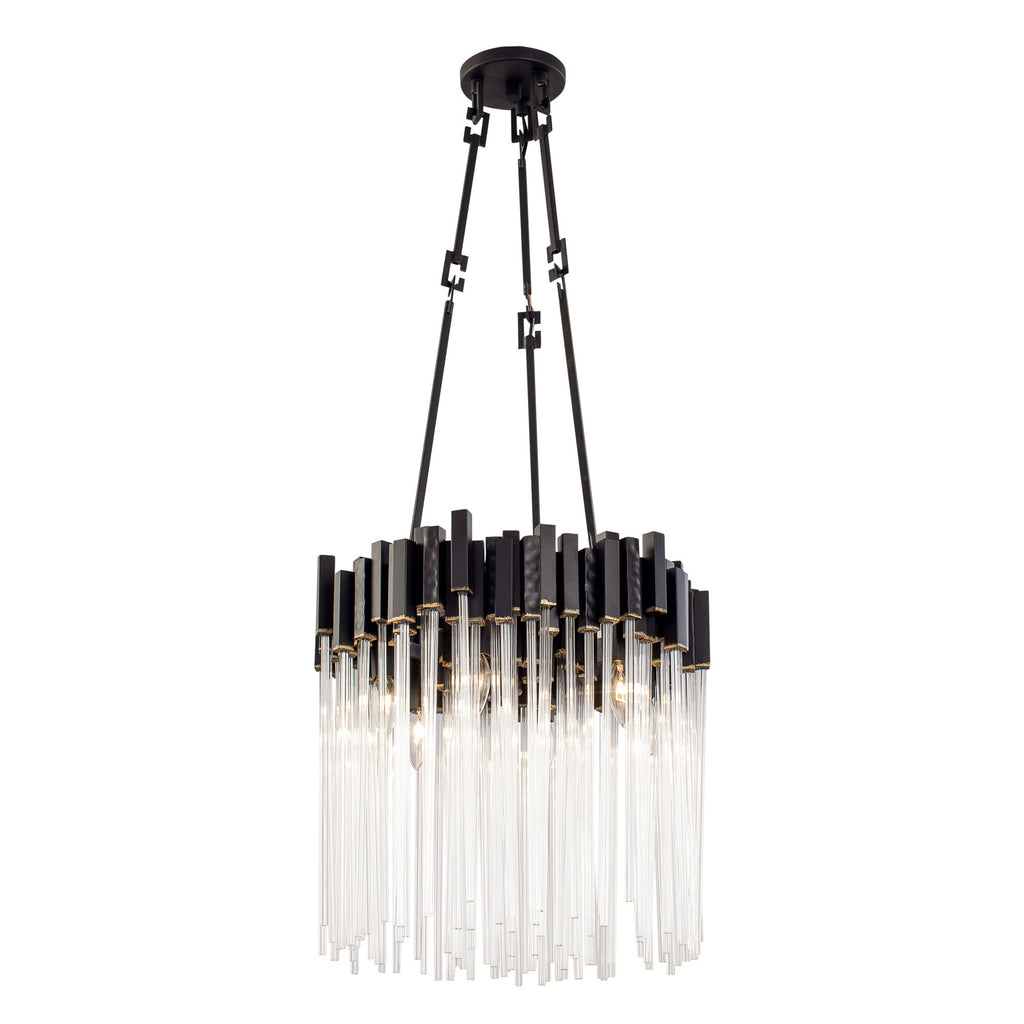 Matrix 6 Light Pendant - Matte Black/French Gold