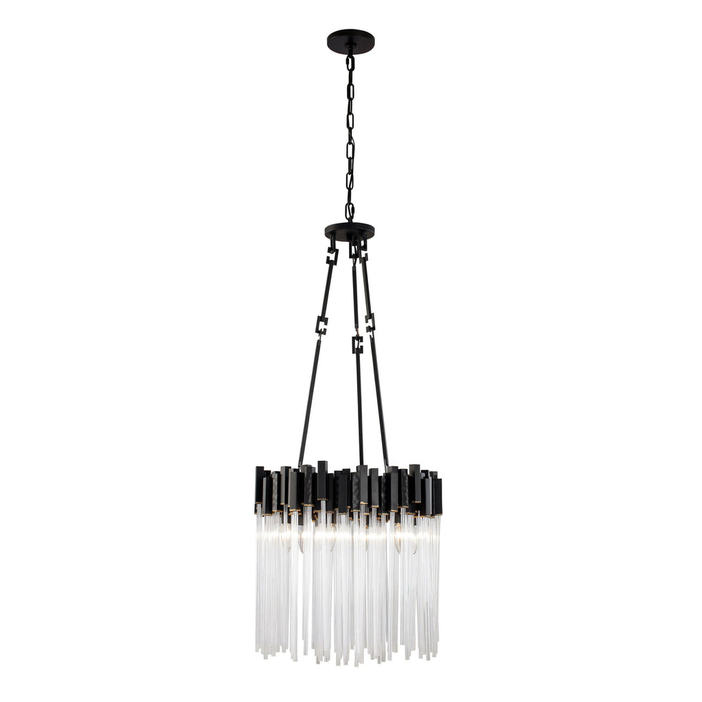 Matrix 6 Light Pendant - Matte Black/French Gold