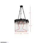 Matrix 6 Light Pendant - Matte Black/French Gold