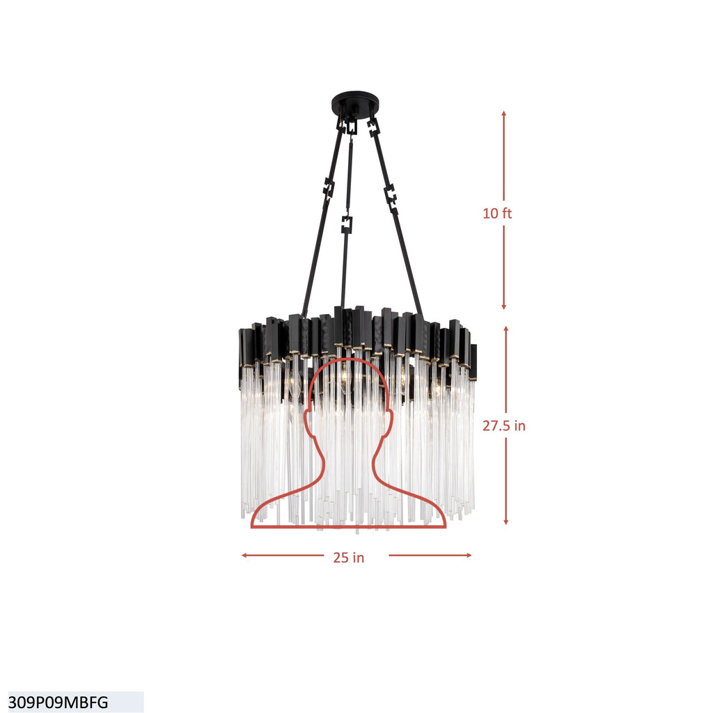 Matrix 9 Light Pendant - Havana Gold