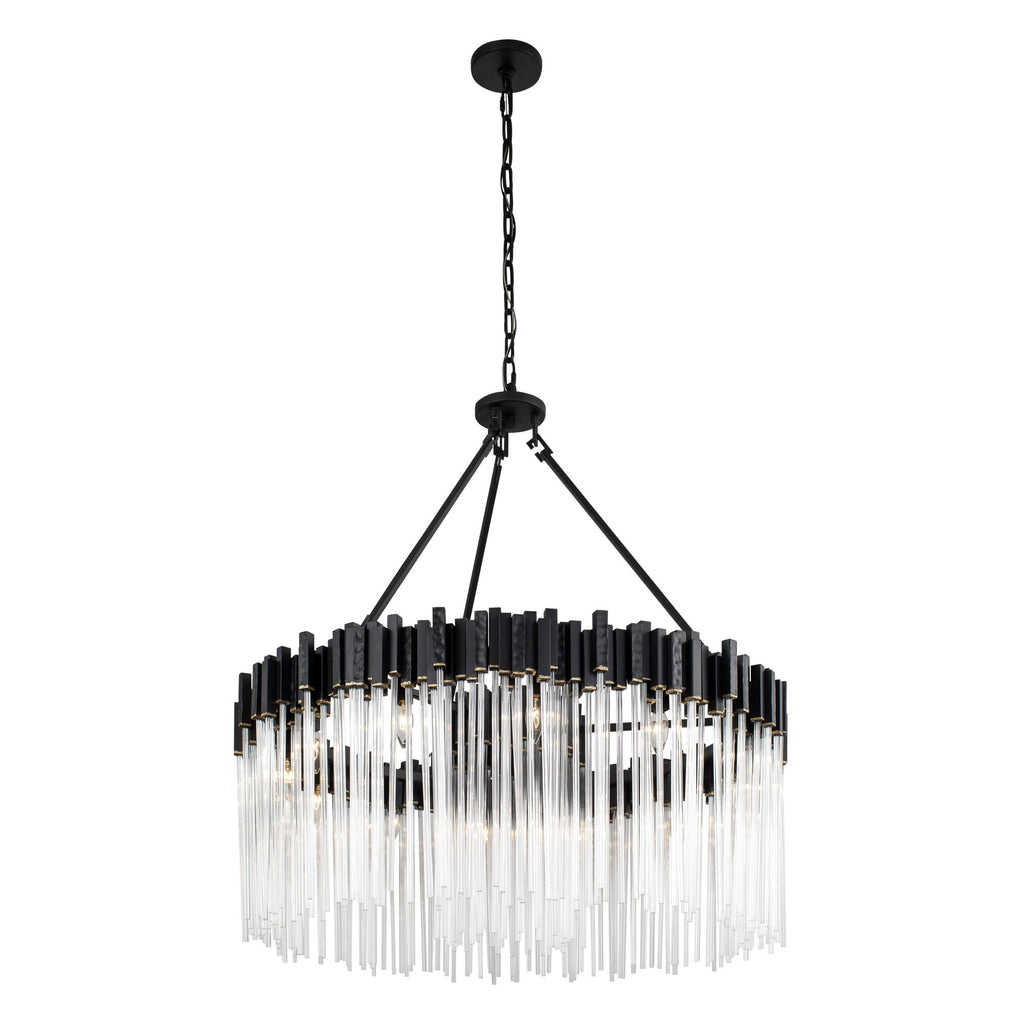 Matrix 12 Light Pendant - Matte Black/French Gold
