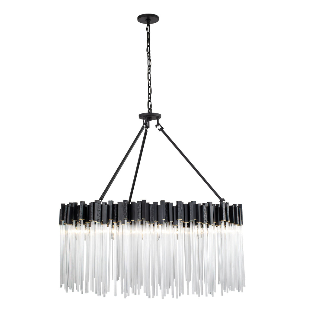 Matrix 12 Light Pendant - Matte Black/French Gold