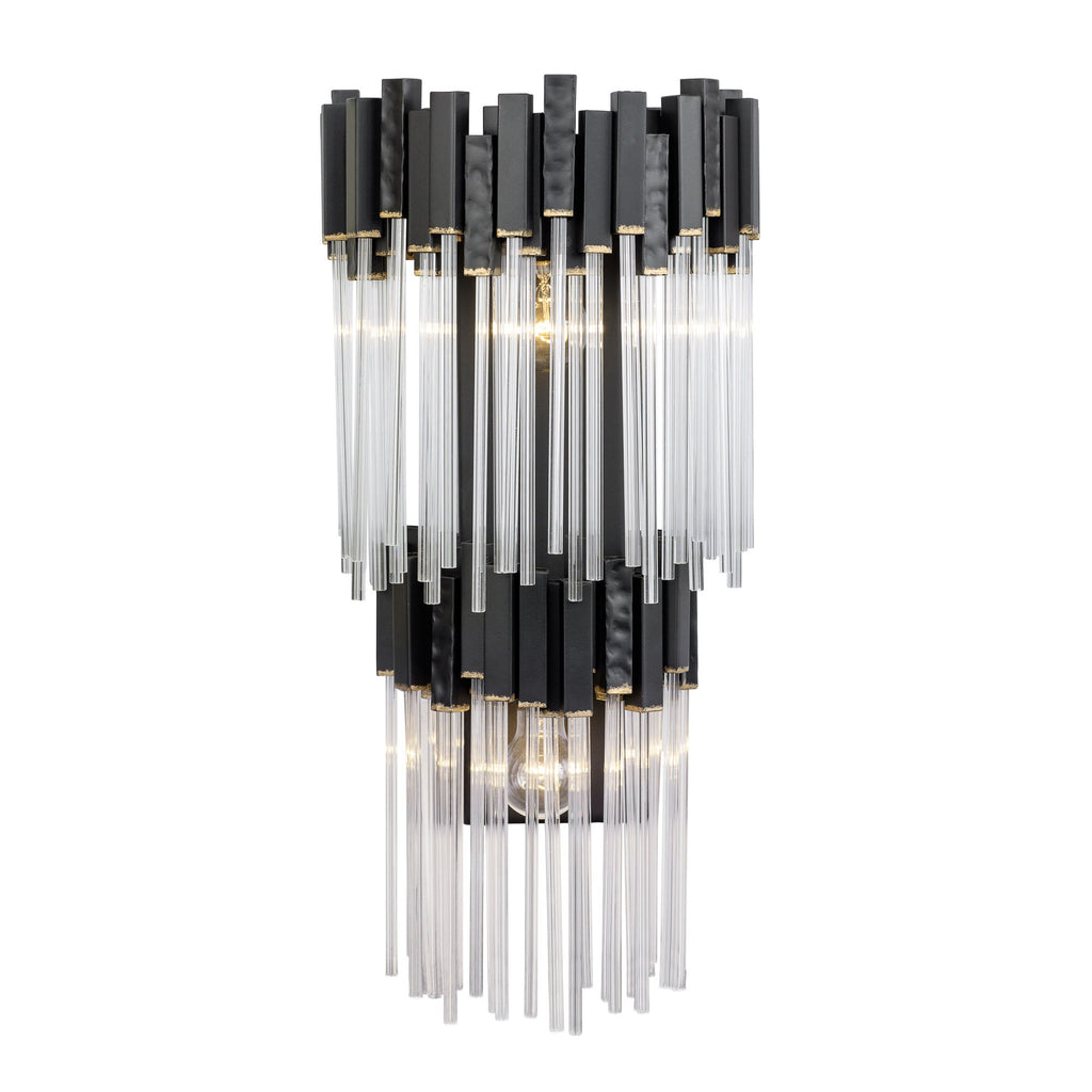 Matrix 2 Light 2-Tier Sconce - Matte Black/French Gold