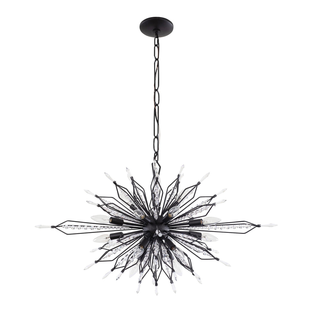 Orbital 16 Light Oval Linear Pendant - Carbon