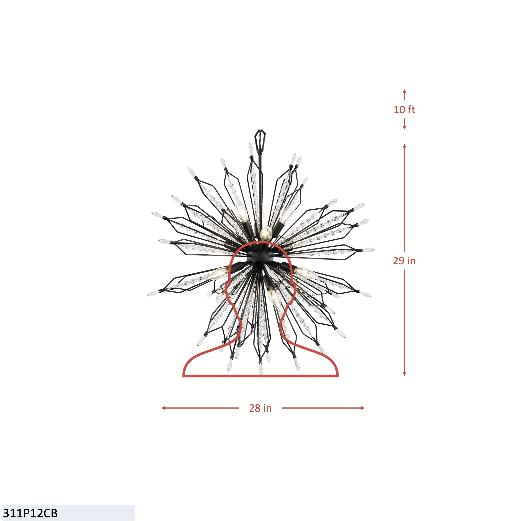 Orbital Medium 12 Light Pendant - Carbon