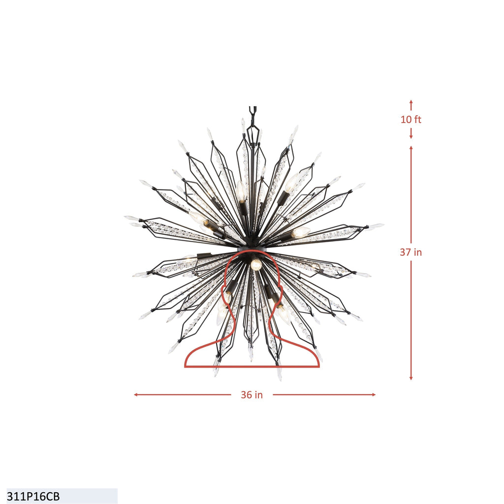 Orbital Large 16 Light Pendant - Carbon