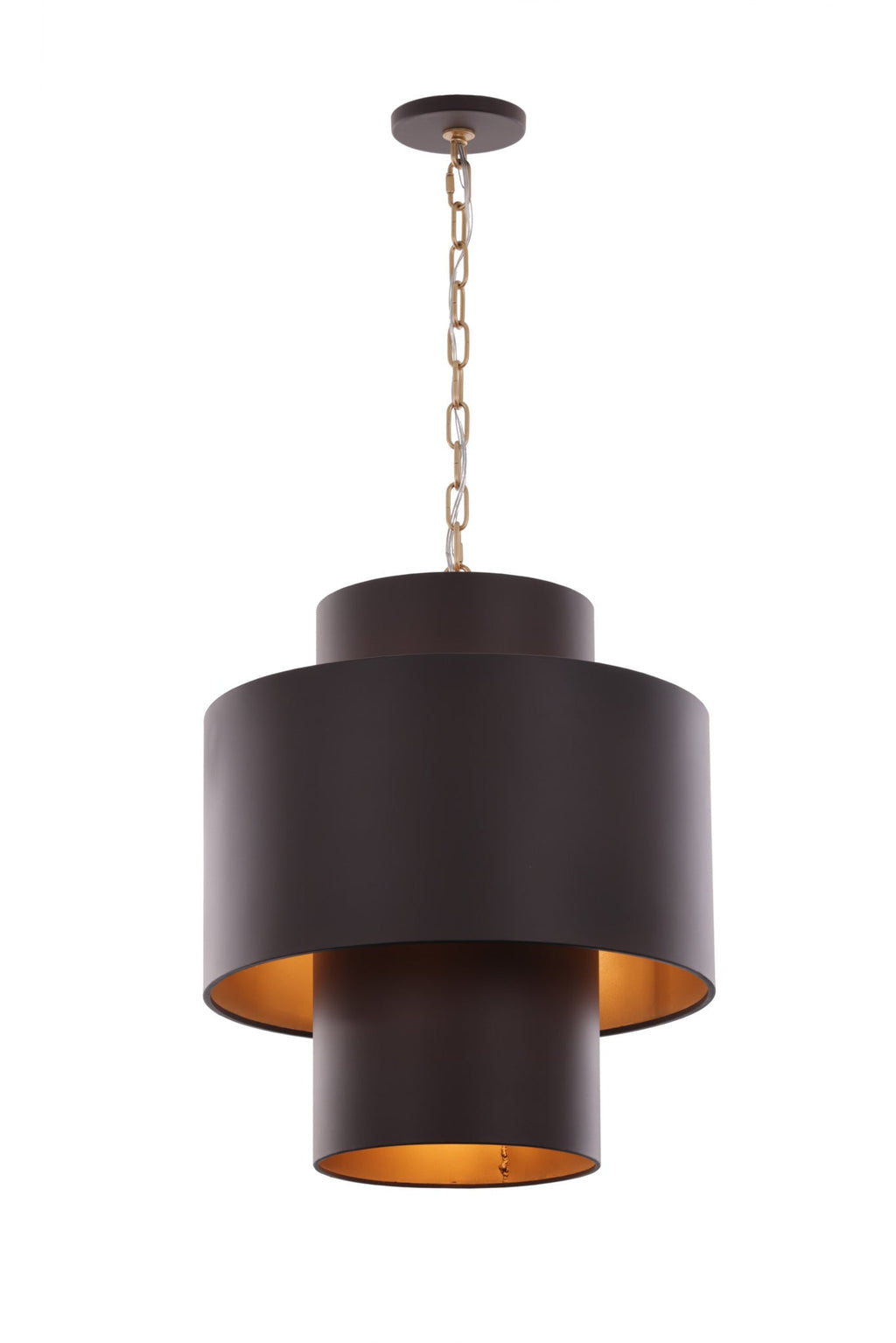 Cannery 4 Light Tall Pendant - Dark Bronze & French Gold