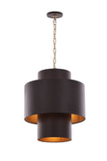 Cannery 4 Light Tall Pendant - Dark Bronze & French Gold
