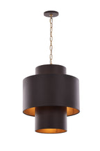 Cannery 4 Light Tall Pendant - Dark Bronze & French Gold