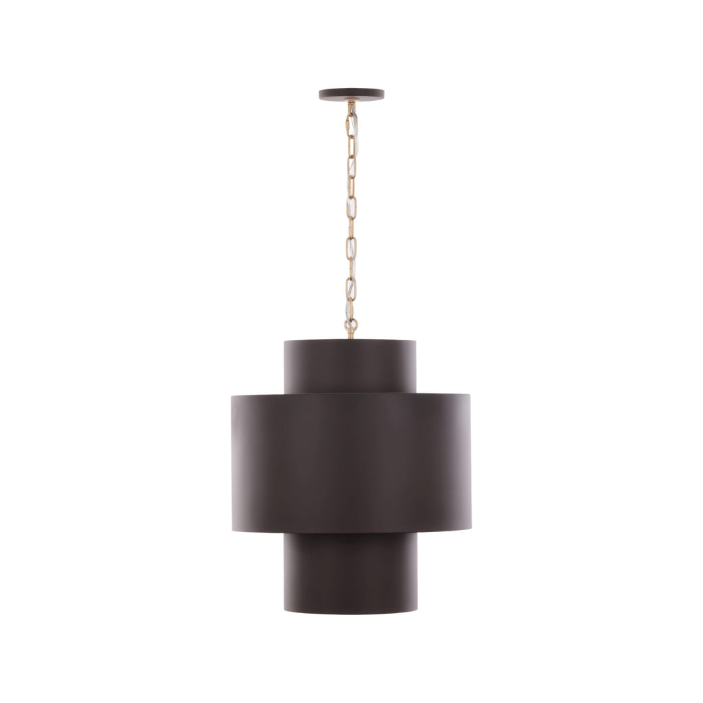Cannery 4 Light Tall Pendant - Dark Bronze & French Gold